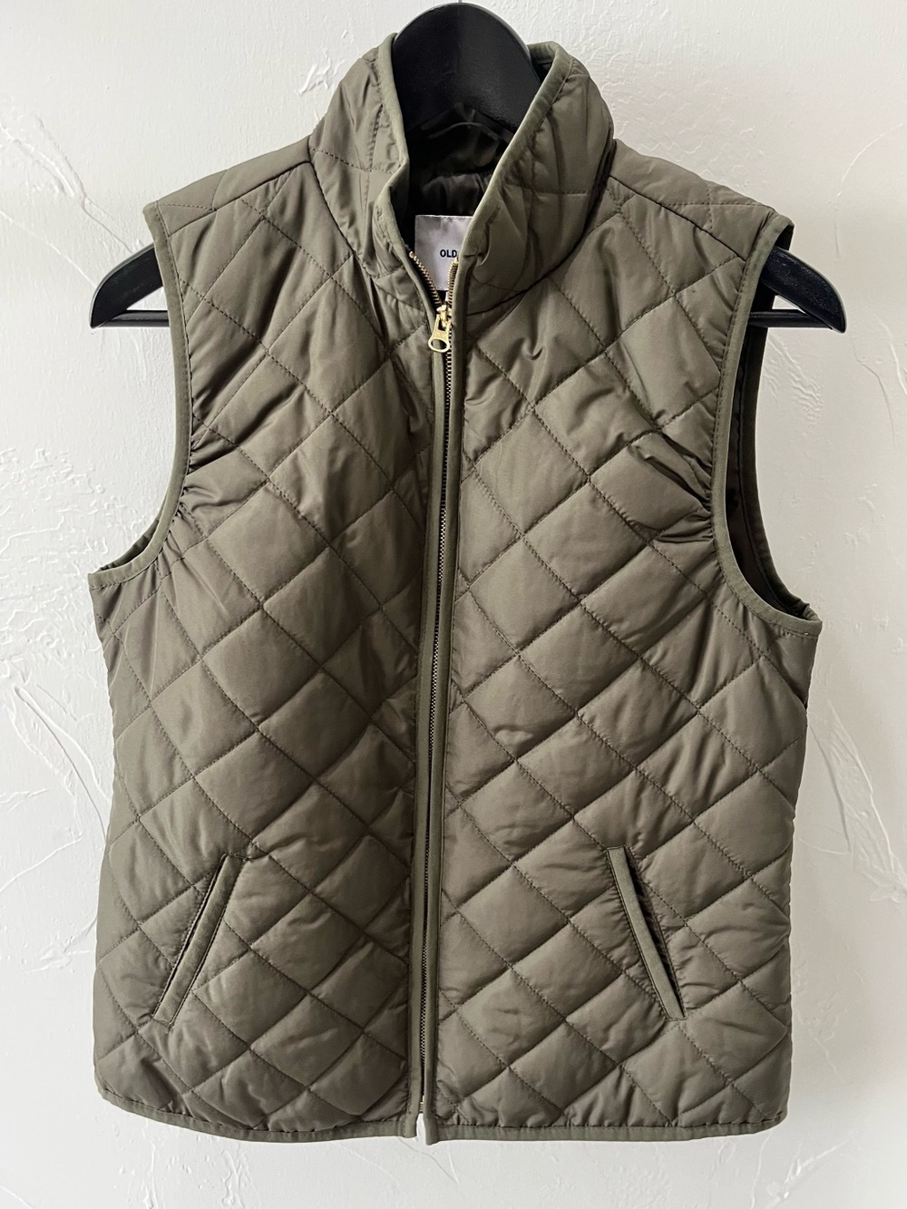 Old Navy Olive Quilted Puffer Vest